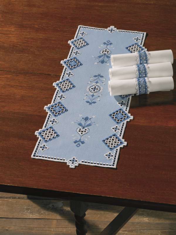 Hardanger Stickpackung Tischdecke